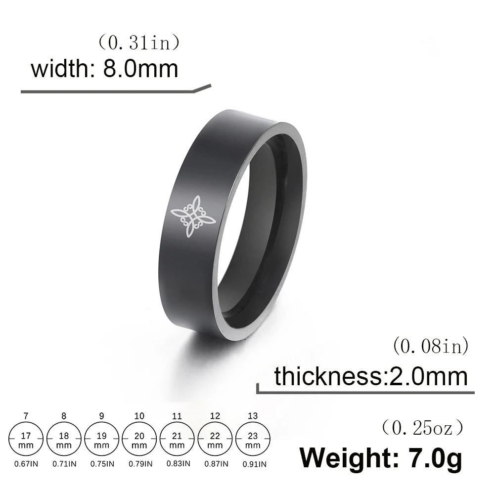 HIPEE Trend Viking Celtics Witch Knot Ring for Women Stainless Steel Couple Rings Amulet Talisman Jewelry Christmas Gifts