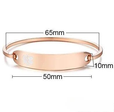 New Fashion Stainless Steel Medical Alert ID Bangle Bracelet for Men Women