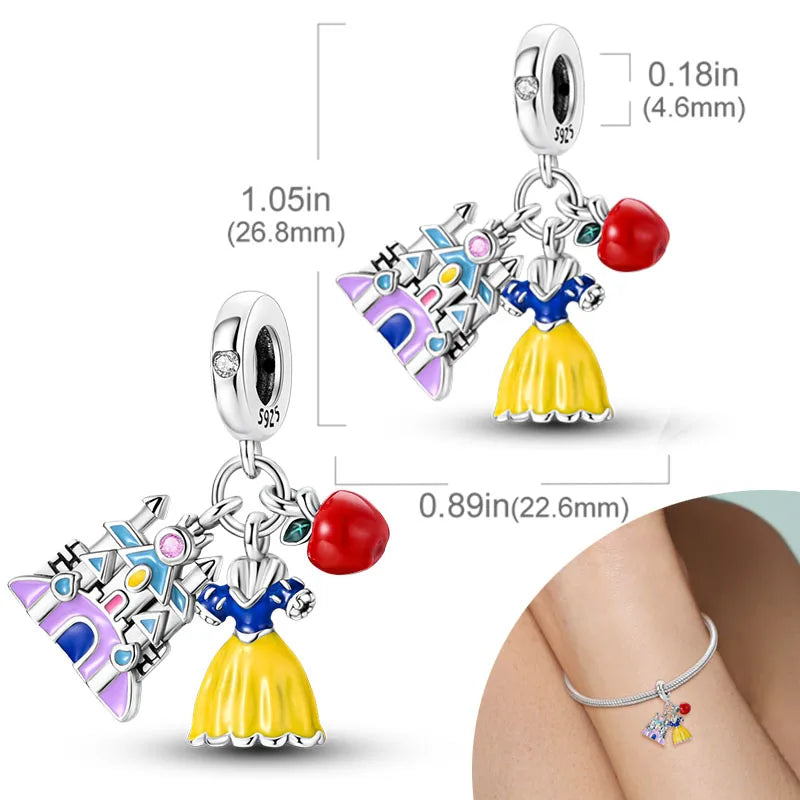 New Silver Plated Red Charms Beads Coffee Cherry Pandora Pendant Fit Original Pandora Bracelet DIY Women Jewelry Accessories KTC1016