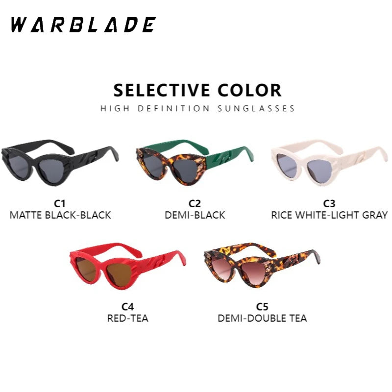 Fashion Cat Eye Y2K Punk Sunglasses Women Men Luxury Brand Design Thickening Frame Vintage Casual Versatile Style Eyewear UV400