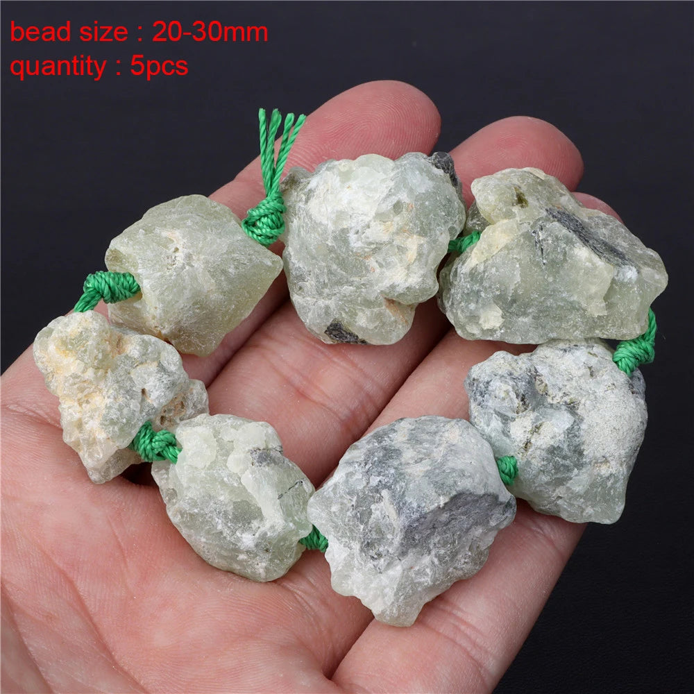 Natural Stone Beads Green Prehnites Round Faceted Loose Spacer Raw Chip Bead For Jewelry Making Needlework Diy Bracelet Necklace