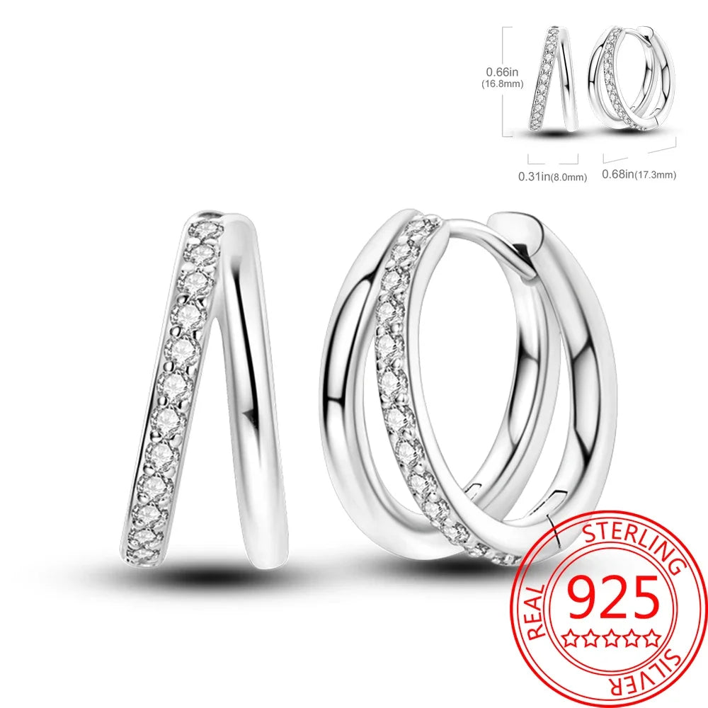 Ear Ring Series 925 Sterling Silver Star Moon Unicorn Tulip Flower Butterfly Bee Geometry Earrings Ladies Pairing with Jewelry