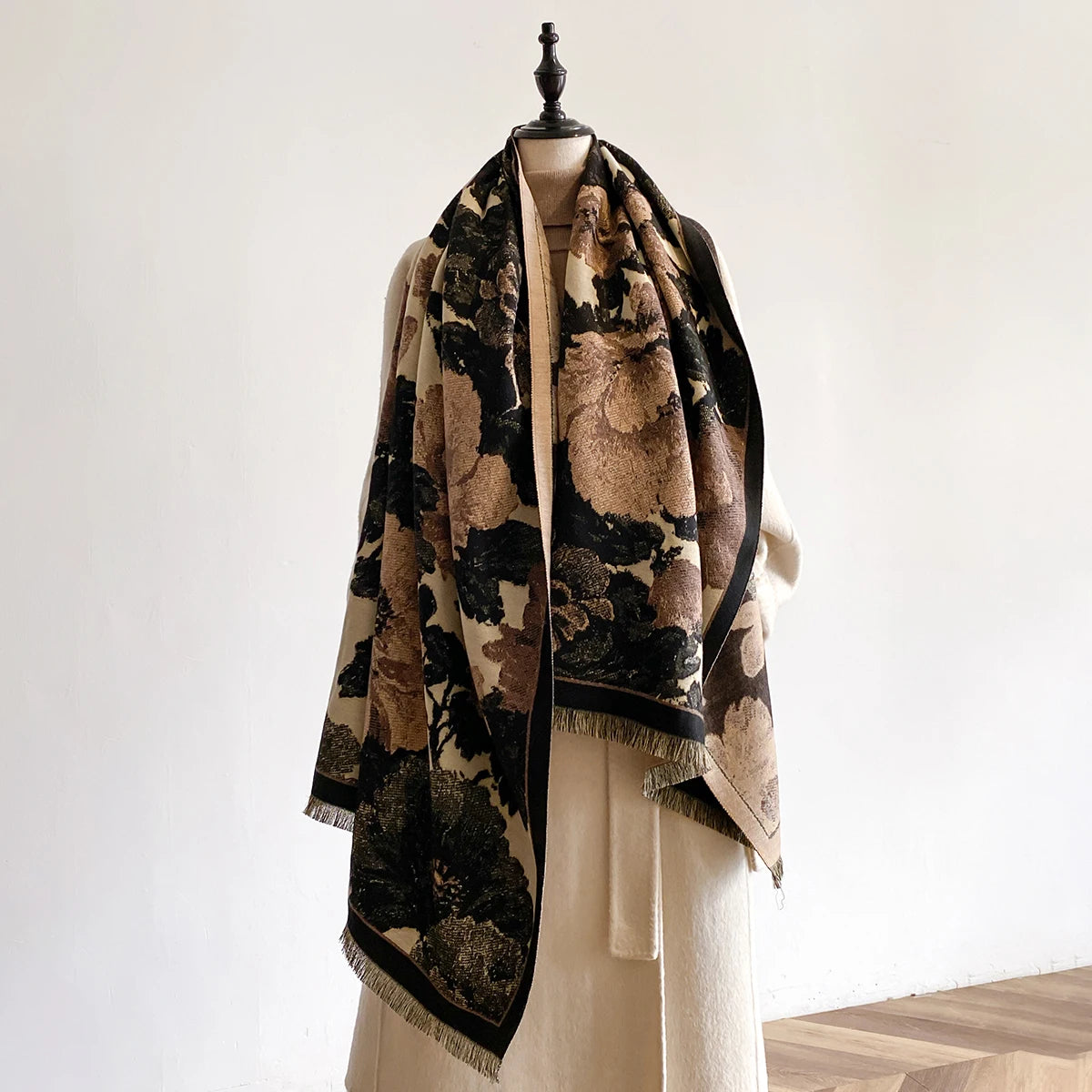 Women Winter Thick Warm Faux Cashmere Scarf Fashionable Luxurious Blanket Scarf Patterned with Design - Madeinsea©