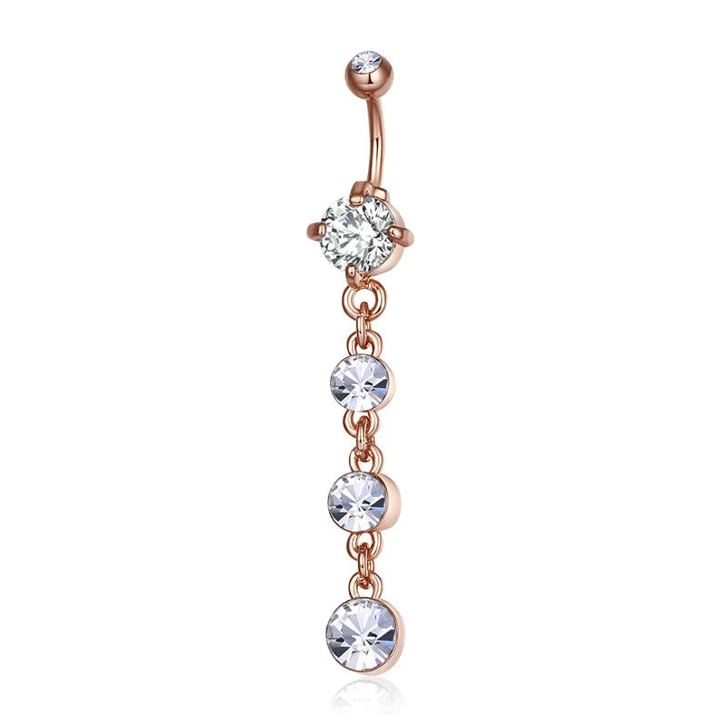 Sterling Silver 925 body jewelry for women piercing sexy Navel Rings long Drop Body Belly Piercing Jewelry Beach accessories