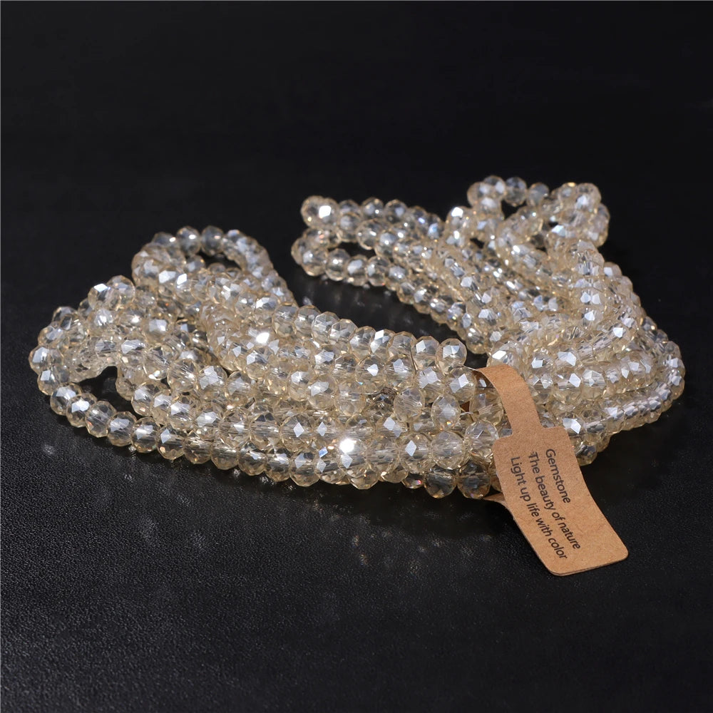 Wholesale 5 strand/lot Faceted Austrian Crystal Bead Rondelle Loose Spacer AB Color Glass Beads For Jewelry Making  Accessories