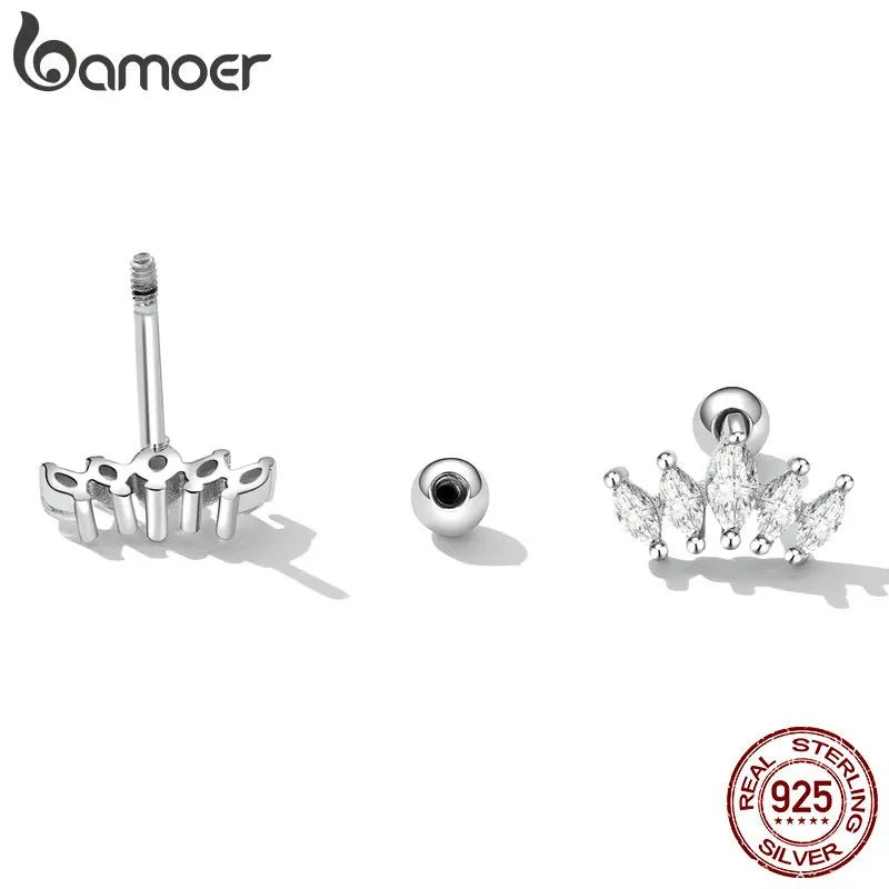 Bamoer 925 Sterling Silber Blitz Ohrstecker für Frauen Mode Ohrringe Schmuck Hochzeitsgeschenk Funkelnde Ohrstecker VSE160