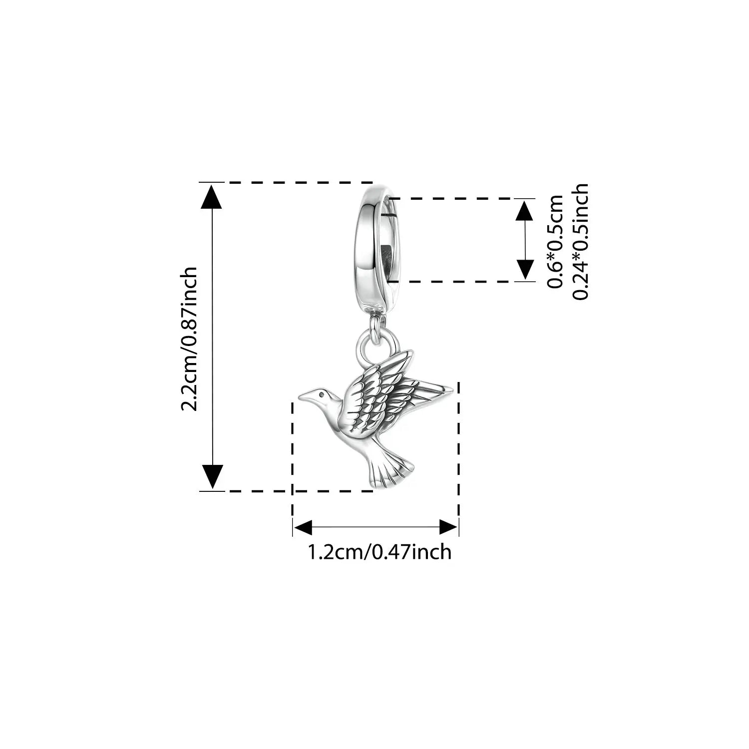 BISAER 925 Sterling Silver Guardian Angel Love Pendant Bible Sacred Heart Charm for Faith Men Women DIY Bracelet Fine Jewelry