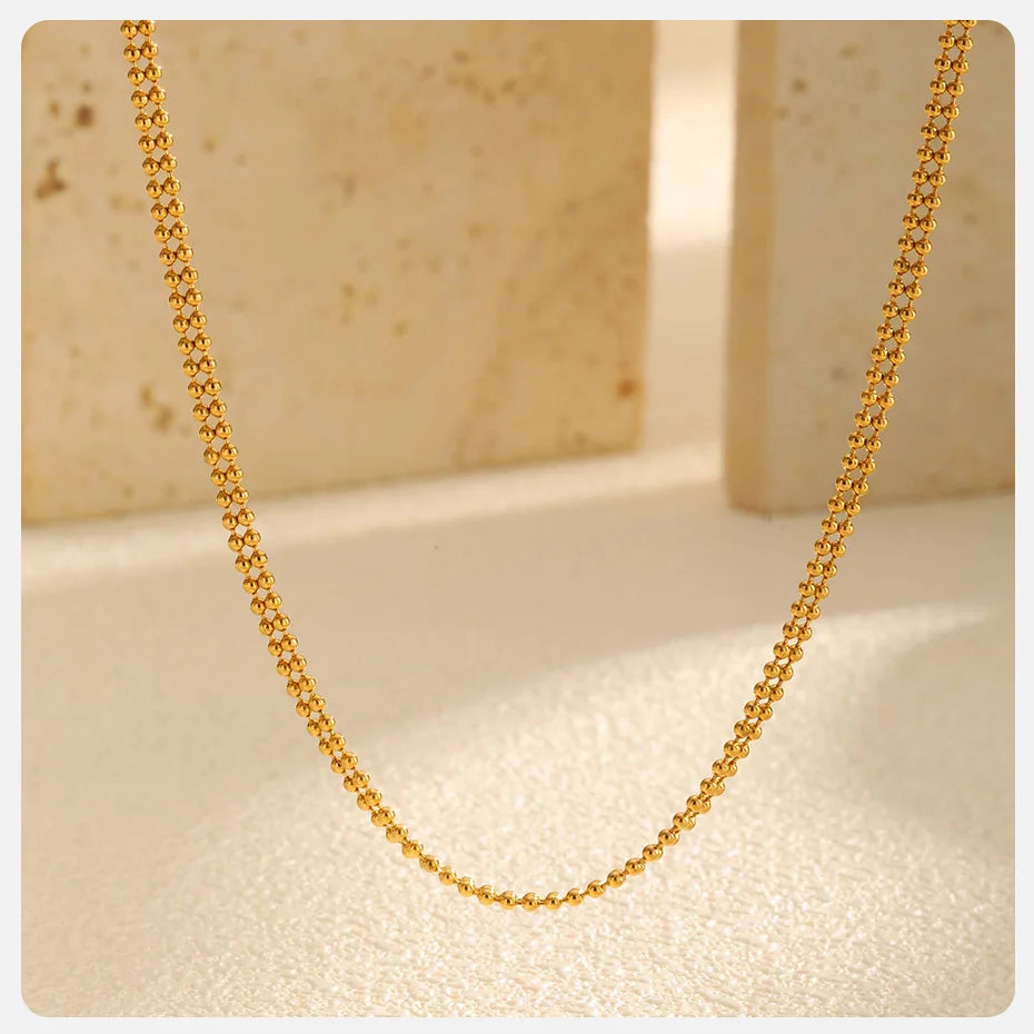 Vnox New Chunky Chain Necklace Women Simple OT Buckle Stainless Steel Round Link Chain Necklace For Women Fashion Jewelry Gift