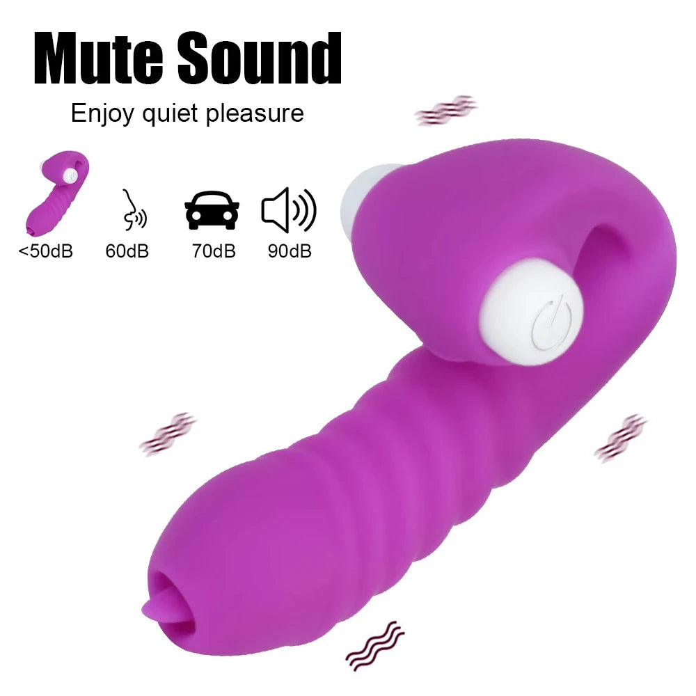 Finger Sleeve Vibrator Female Masturbator Clit Stimulate Tongue Licking Massager Erotic Exotic Accessories Sex Toys For Women 18