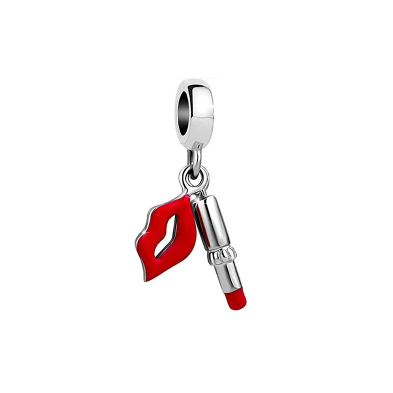 New Original 925 Silver Plated Accessories Fashion Charm Perfume High Heels Bead Fit Pendant Bracelet For Women DIY Jewelry Gift