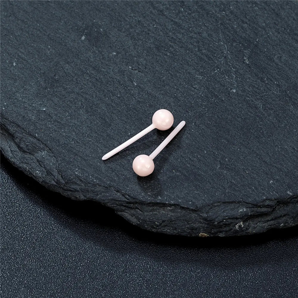 MKENDN 4MM Hypoallergenic Bioceramic Earrings for Healing Piercings Medical Grade Studs Ear Posts Anti-Allergy Ear Jewelry