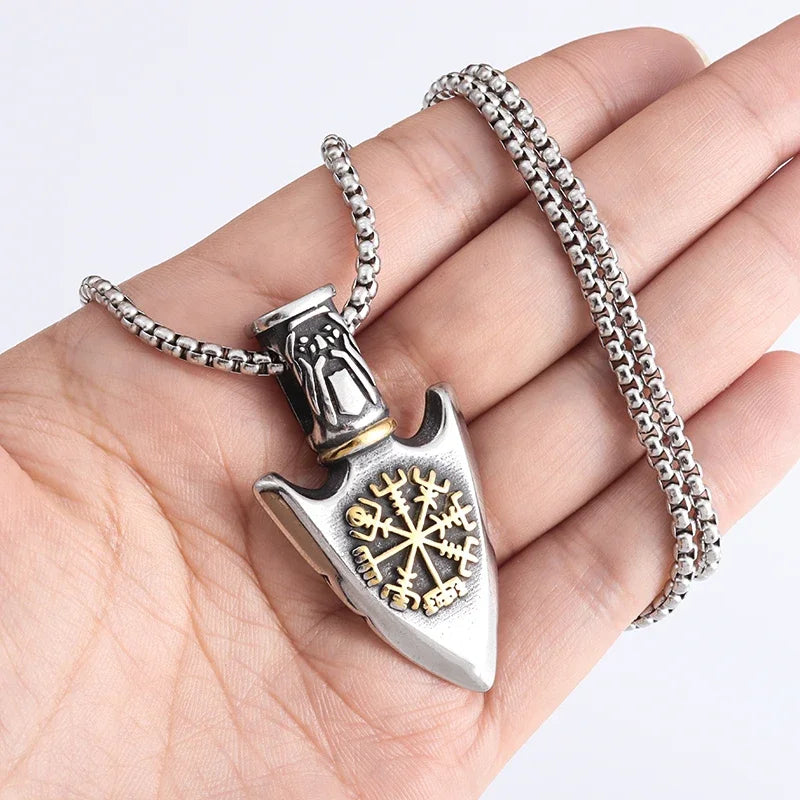 Retro Nordic Style Crow Skull Pendant Animal Bird Necklace for Men Personalized Jewelry Lucky Amulet Gift