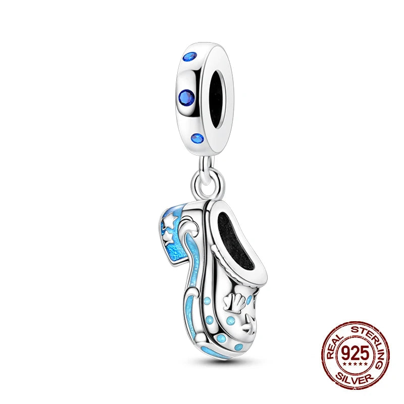 Summer 925 Sterling Silver Luminous Ocean Pendants Crab Whale Shark Charms Beads Fit 925 Original Bracelet Fine DIY Jewelry Gift