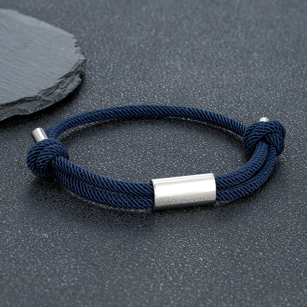 MKENDN Personalised Bracelet for Men Women Sailing Rope Bracelets Custom Birthday Gift for Her Him Handmade Boho Jewelry