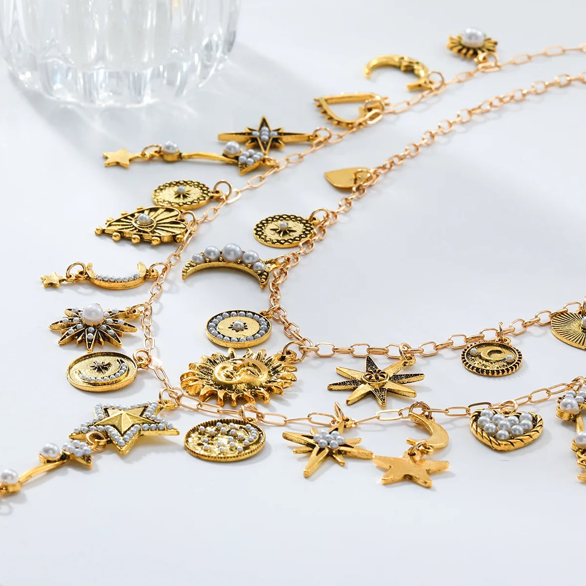 ZAA Exaggerated Beach Shell Sun Star Moon Heart Necklace