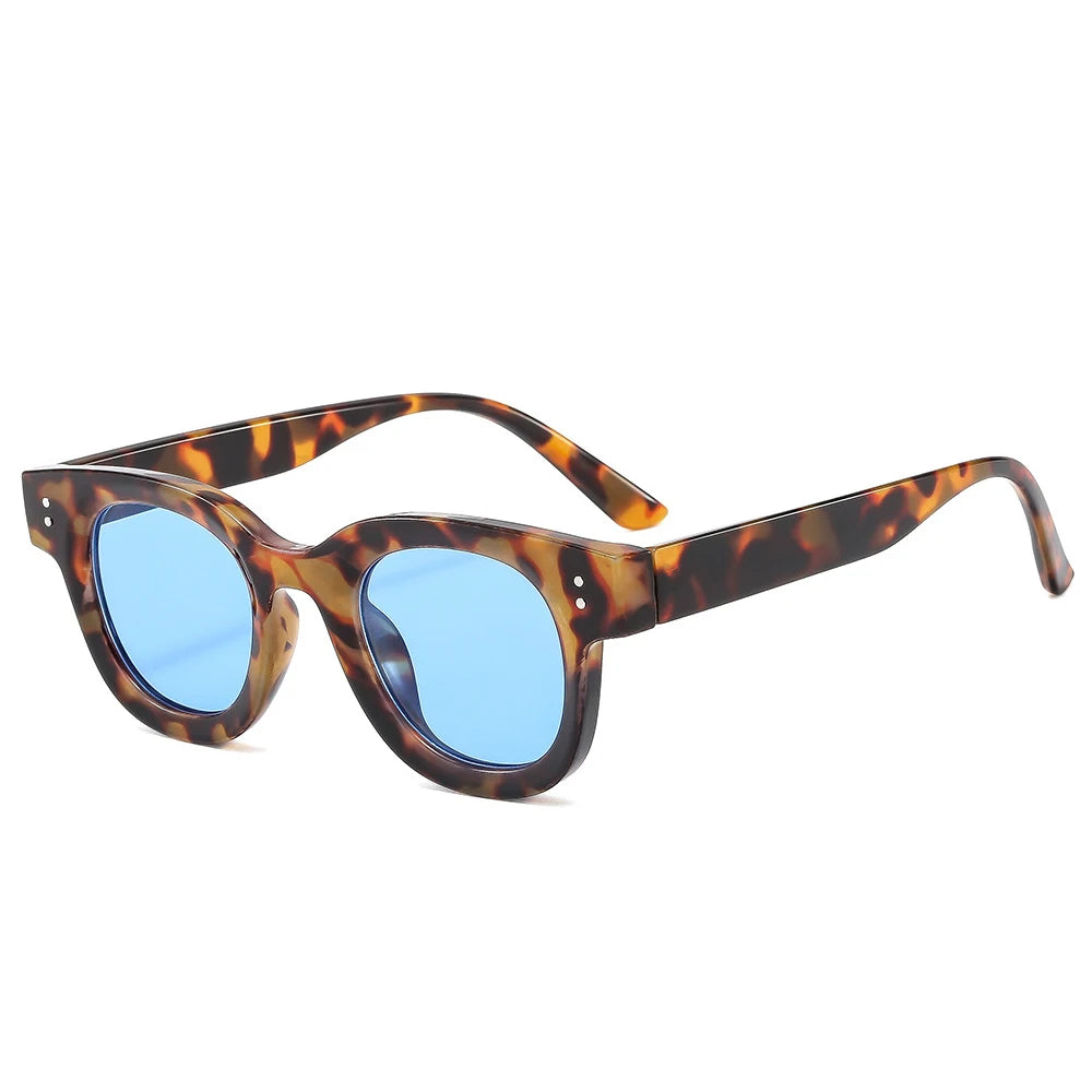 Fashion Classic Retro Rivets Oval Frame Thickened Sunglasses 2025 Ocean Film Small Round Frame Street Photo Sun Glasses Female