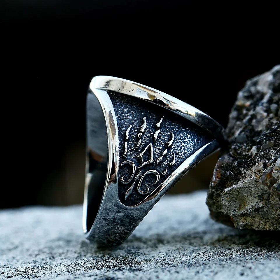 BEIER 2022 Trendy Viking Stainless Steel Wolf Head Ring For Men Odin Norse Viking Celtic Animal Jewelry Wholesale Gift