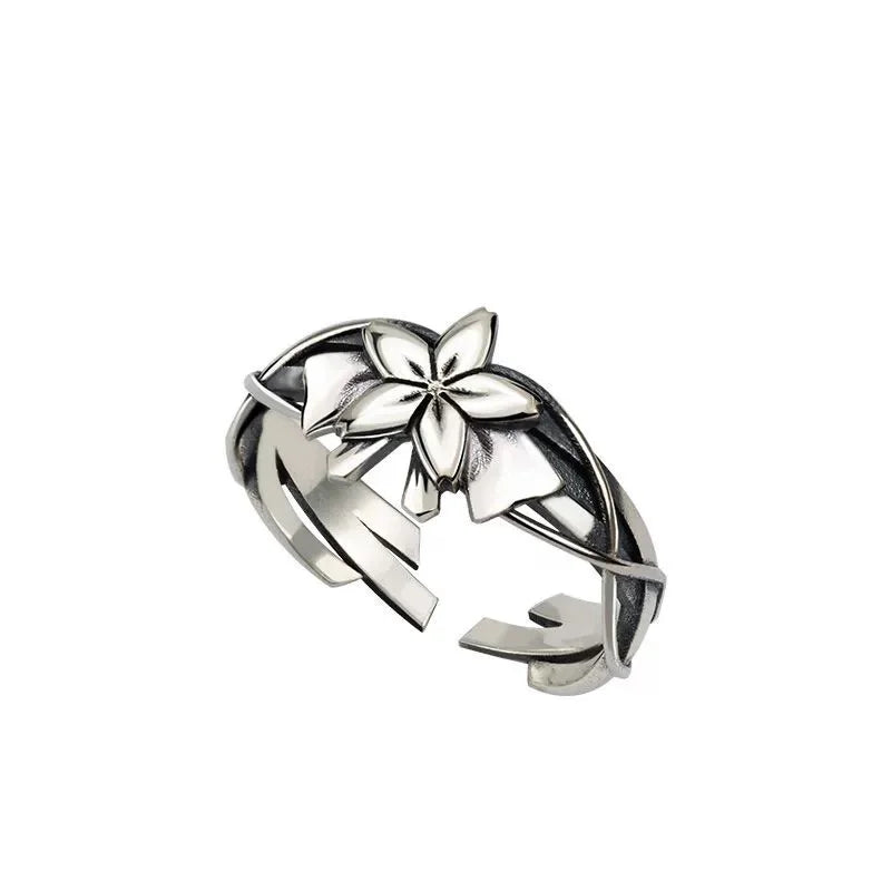 Retro Dark Sakura Matou Flower Ring For Women Punk Gothic Open Ring Design Jewelry Fate Stay Night Accessories Anime Lovers Gift - Madeinsea©