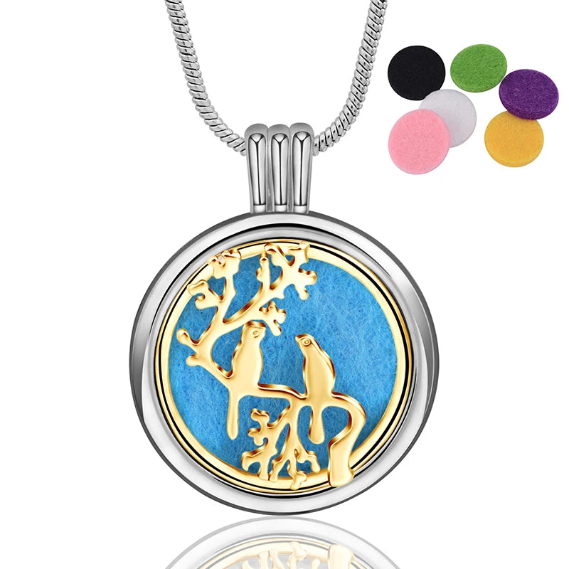 Eudora Copper Perfume Essential Oil Diffuser Necklace Aromatherapy Diffuser Locke Pendants Healing Jewelry Gift