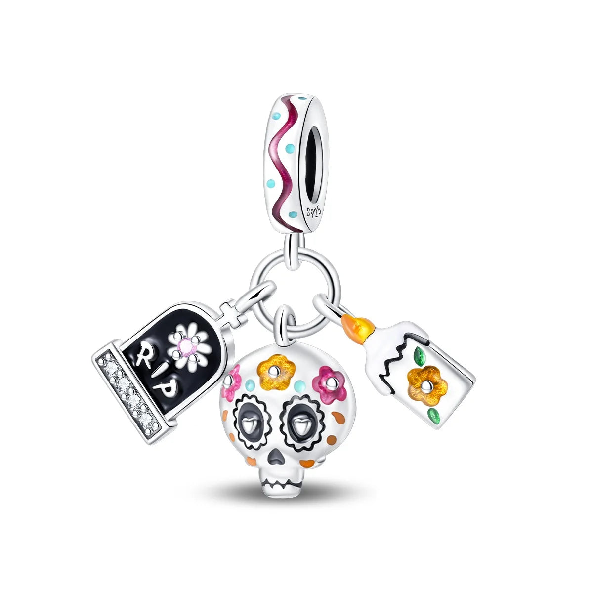 Skull Demon pumpkin Head Ghost Halloween pendant Jewelry Beads for s925 Original Bracelet Plata De Ley 925 boutique charms gift