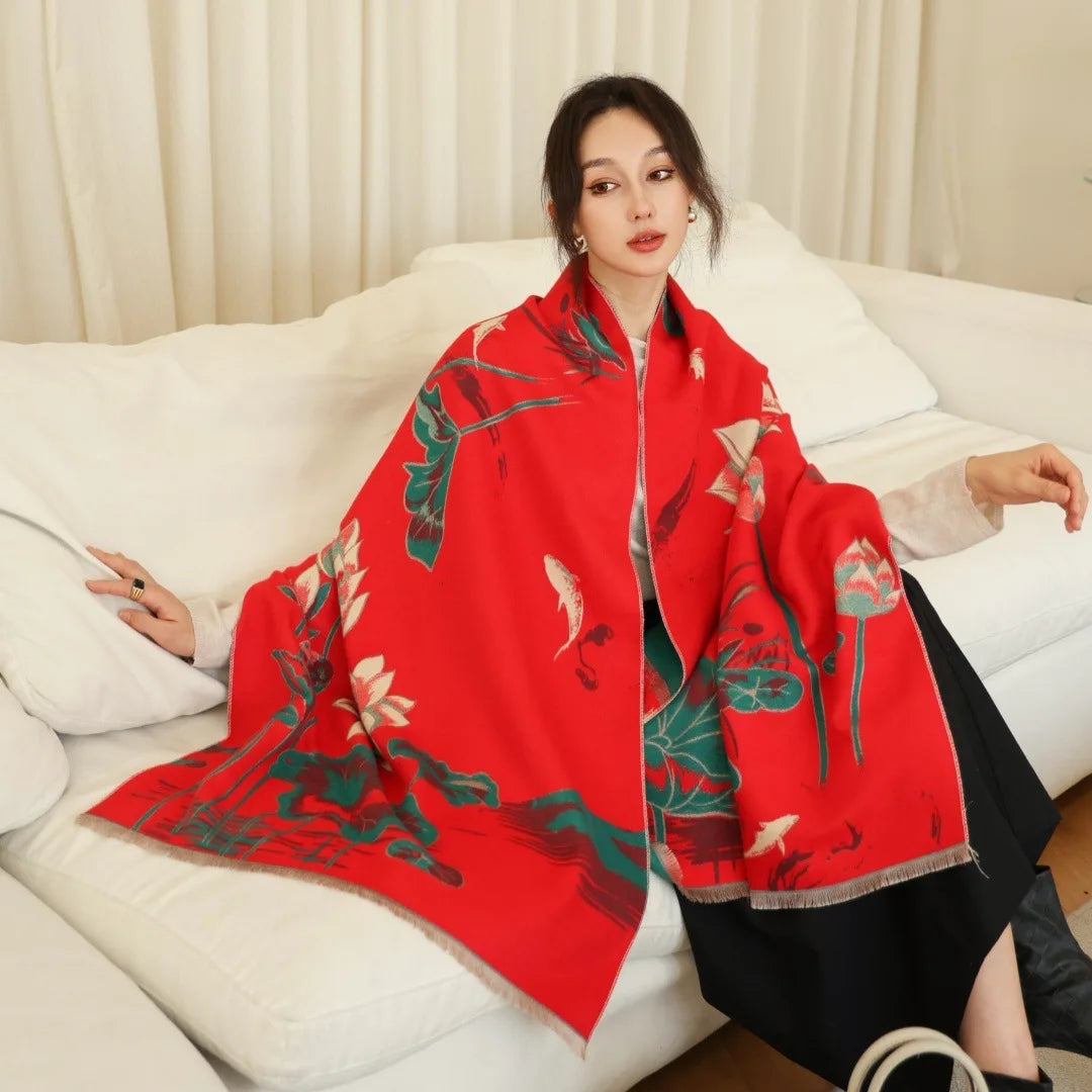 Print Cashmere Scarf Women Thick Warm Winter Blanket Brand Female Luxury Quality Shawl Wrap Bufanda 2025 Poncho Echarpe Pashmina