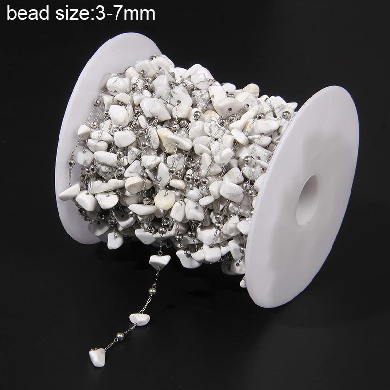 Natural Quartzs Stone Stainless Steel Chips Beads Chains For DIY Bohemia Jewelry Making Women Necklace Choker Bracelet Handmade - Madeinsea©