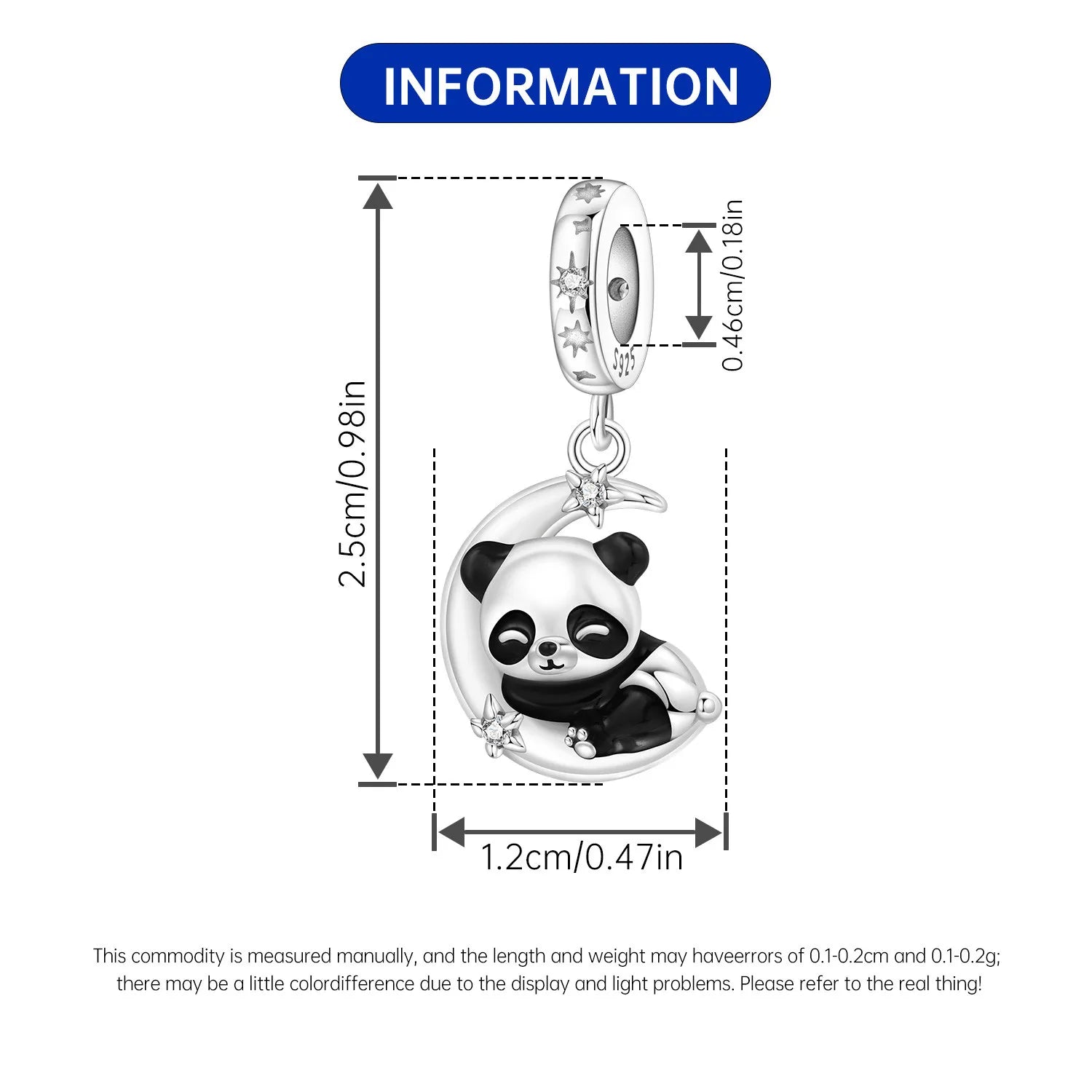 PANPOKI 925 Sterling Silver Sleeping Panda Animal Beads Original Pendants Bracelet Charm Jewelry Party DIY Trendy Gifts