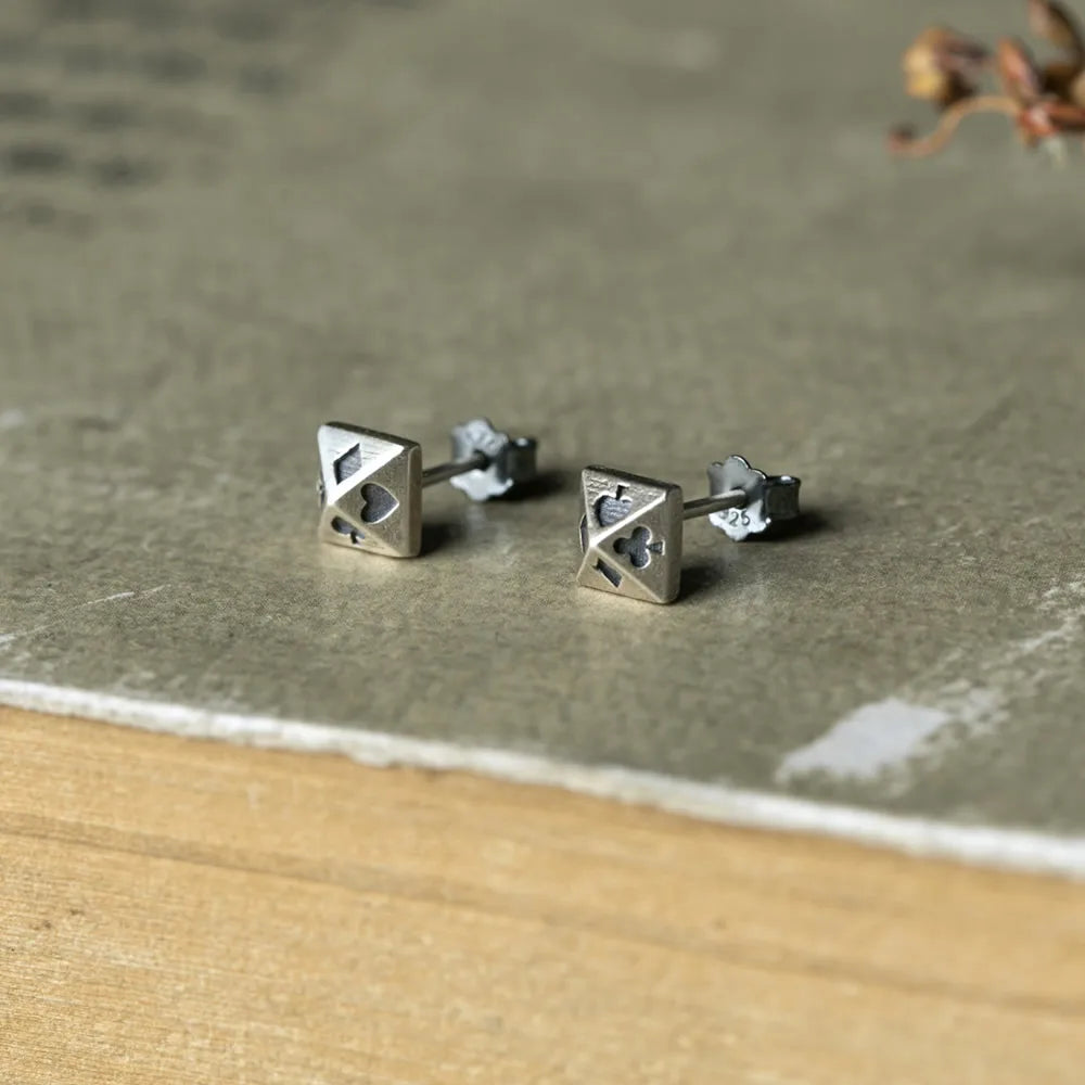 MKENDN 100% 925 Sterling Silver Pyramid Rivet Poker Stud Earrings Personality Minimalist Ear Jewelry Street Punk Gothic Style