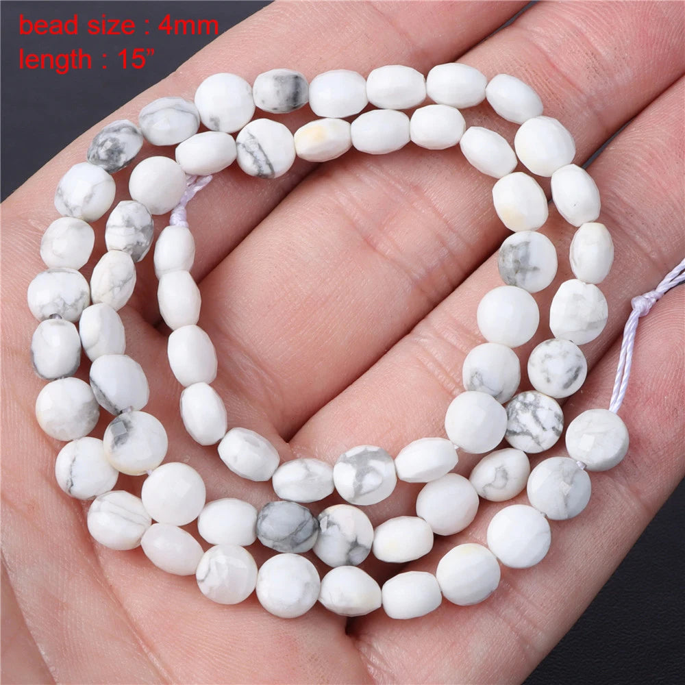 New Arrival Natural Howlite Stone Bead White Turquoises Loose Beads Jewelry Making Perles Gem Loose Beaded Diy Bracelet Necklace