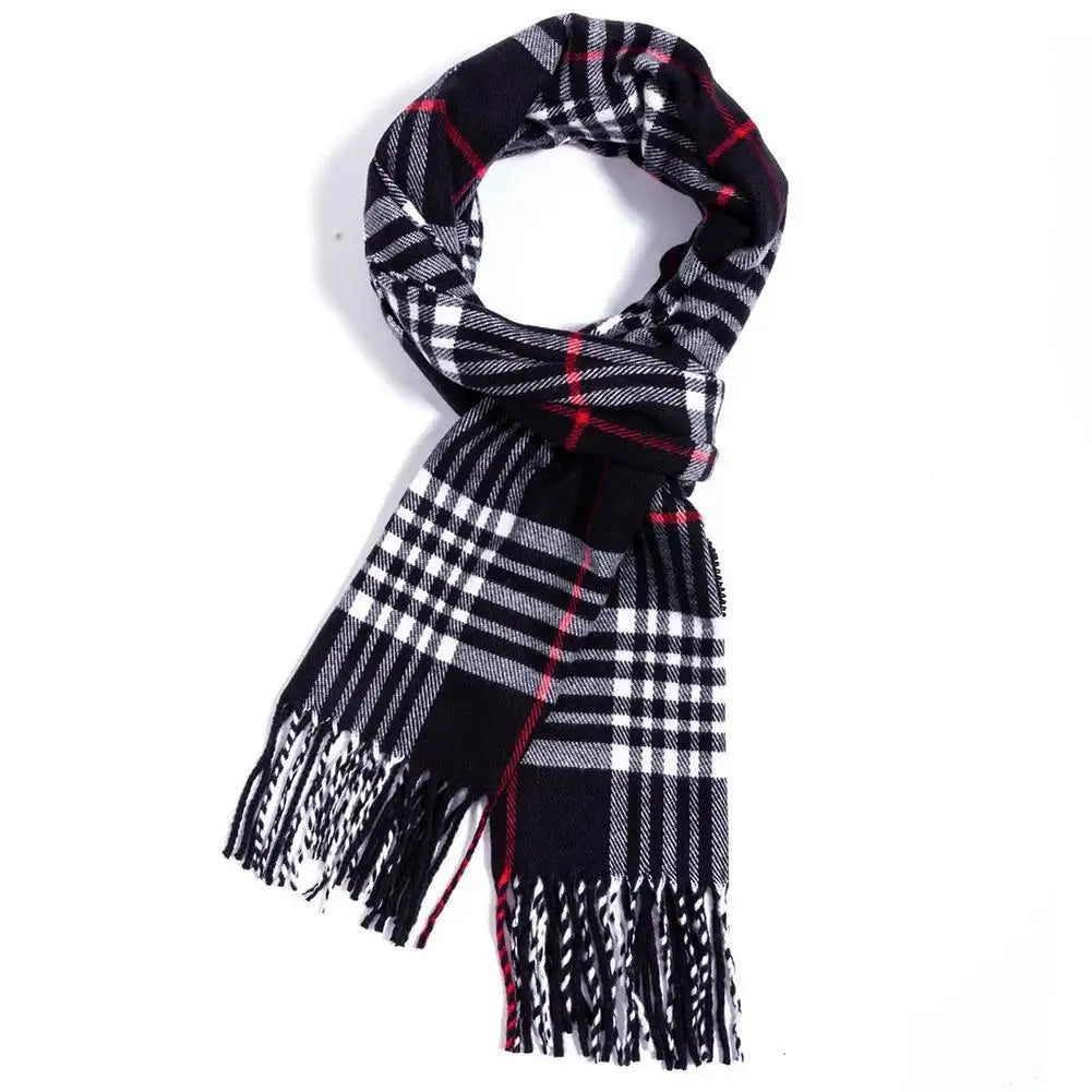 British Style Winter Scarves Faux Cashmere Couple Shawls, Autumn/Winter Bestseller Warm Knit Wraps for Men Women