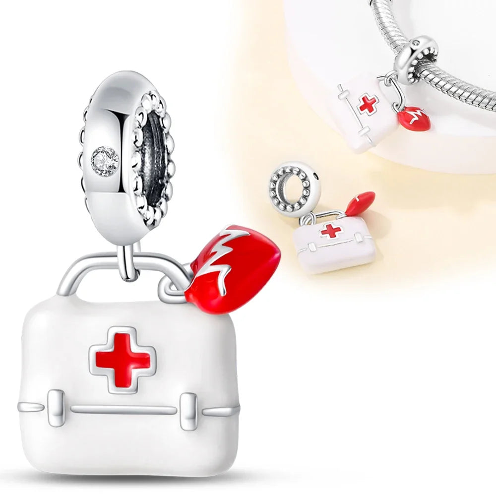 925 Sterling Silver Career Series- Doctor Teacher Art Music Charm Bead Fit Original Bracelet for Women Jewelry Making