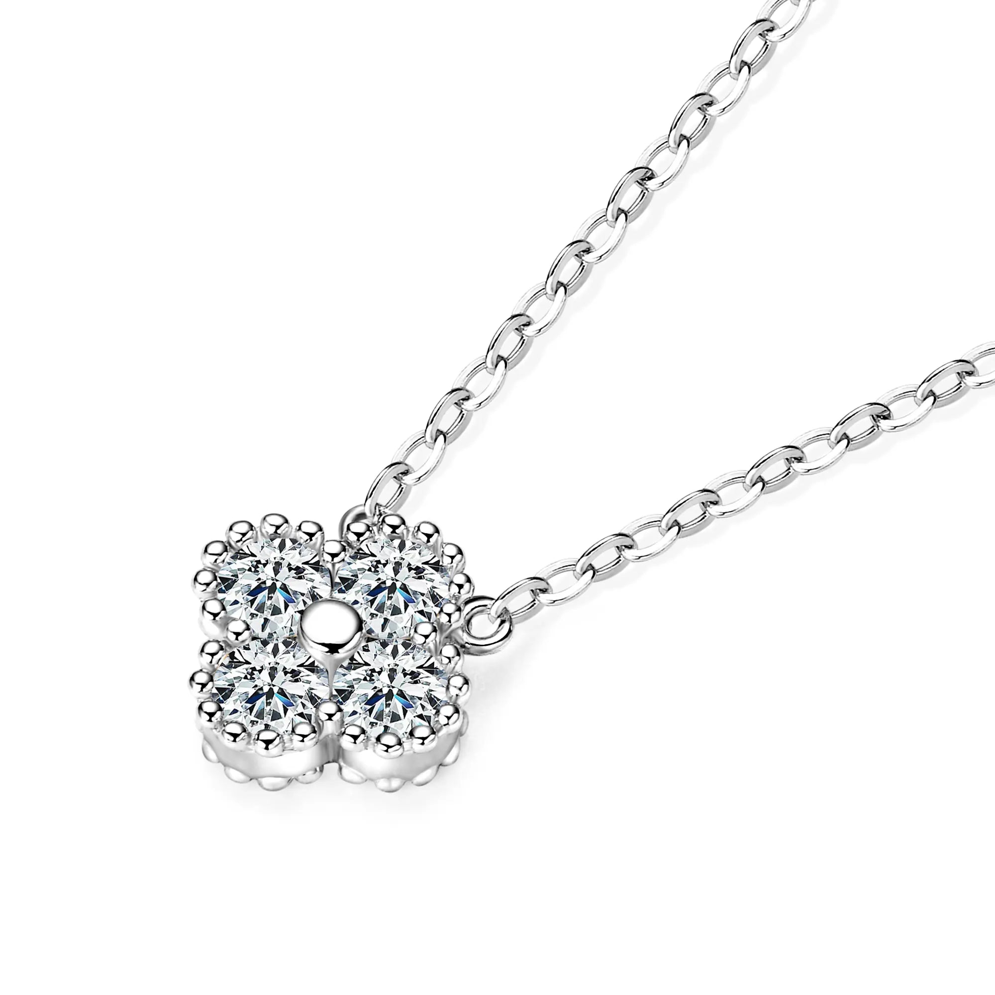 GRA Certified D VVS1 Moissanite Pandent Necklace Lab Diamond S925 Sterling Silver Fashion Four-Leaf Clover Jewelry Necklaces