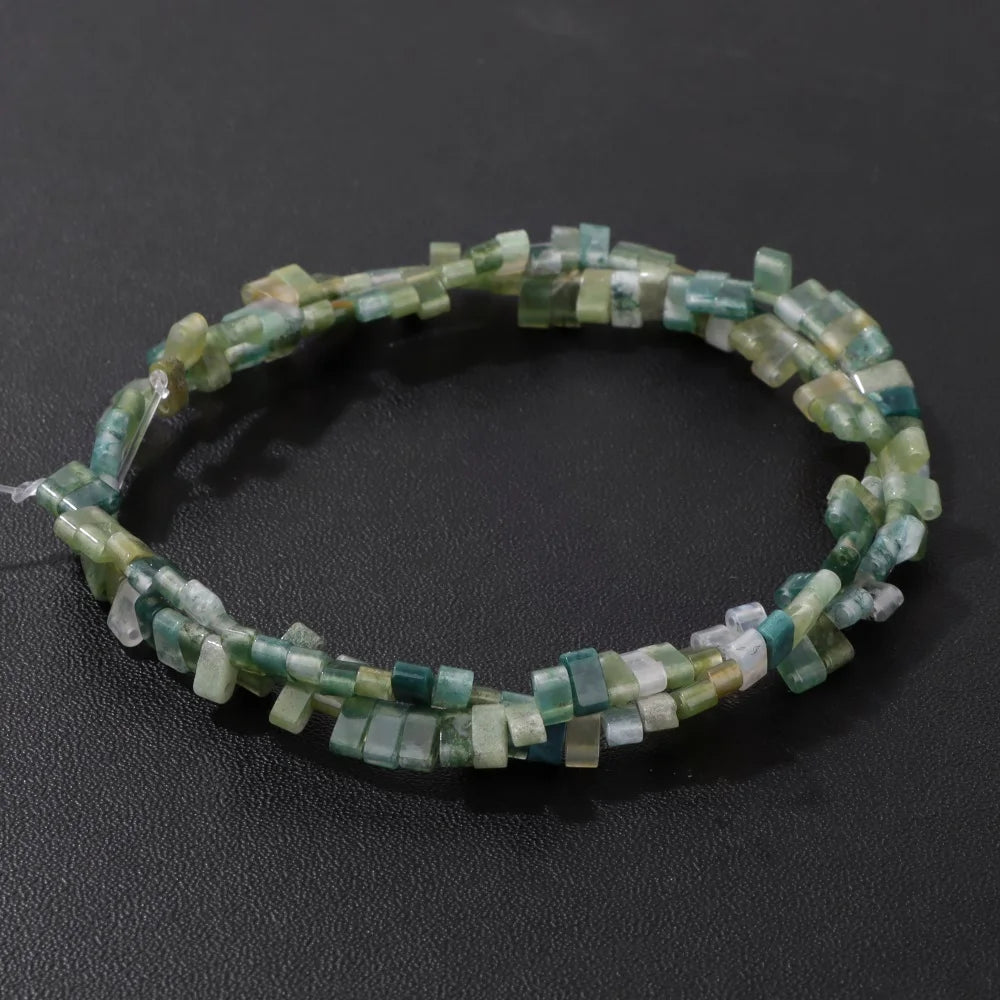 2x5mm Natural Two Hole Stone Bead Rectangle Tiger Eye Quartz Amazonite Loose Spacer Beads For Jewelry Making Bracelet Handmade