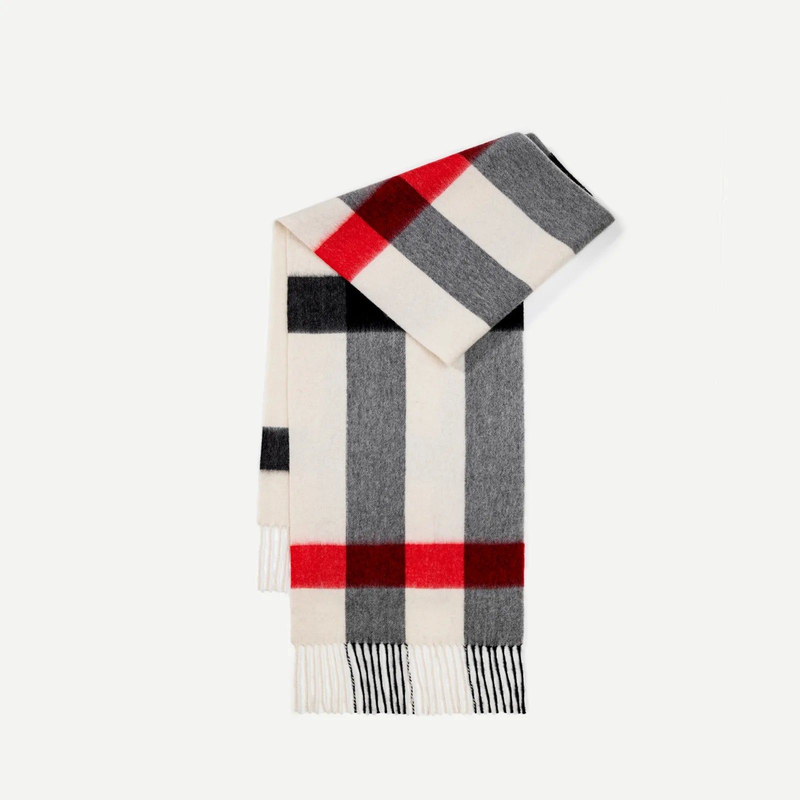 100% Wool Plaid Scarf for Women Winter Warm Tassel Shawl European Style High End Cozy Wrap【Colors】