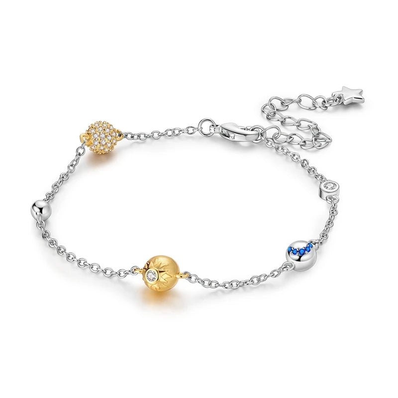 Trendy Bracelet For Women 925 Silver Sparkling Lucky Infinite Symbol Sakura Sunflower Butterfly Pendant Bracelet Wedding Jewelry