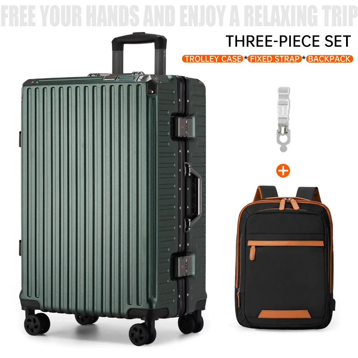 Trolley Luggage 20 24 26 28 Inch Aluminum Frame Rolling Luggage Case USB Travel Suitcase on Wheels Combination Lock Carry-On Luggage - Madeinsea©