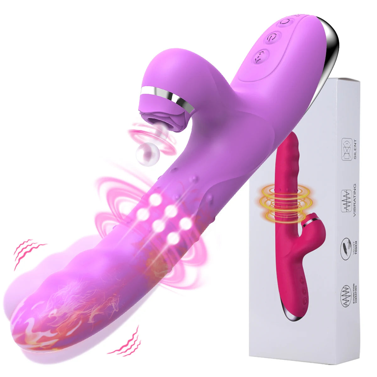 Rotating Heating AV Vibrator for Women G spot Dildos Suction Clitoral Stimulator Female Vaginal Massager Adult Sex Toy for Woman