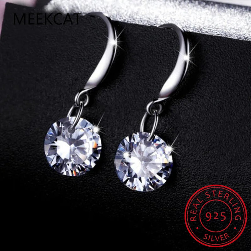 1 Carat Moissanite Earrings Women 925 Sterling Silver Drop Earrings 14k White Gold Plated Copy Diamond Pendant Earrings Jewelry