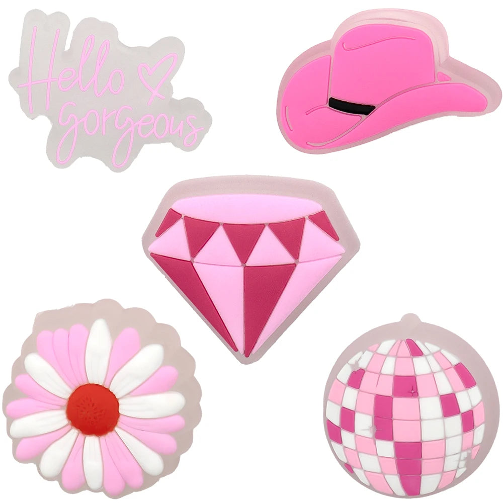 5PCS LED Clog Shoe Charms Cute Animal Duck Gamepad Pig Black Cat Shoe Buckle Accessories Pins for Women Men Cute Shoe Decoration