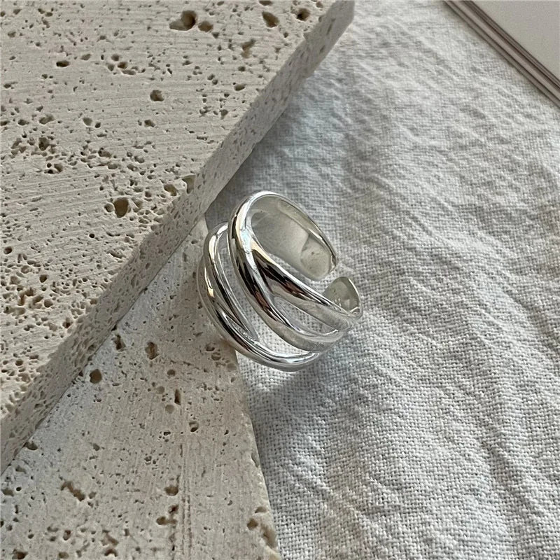 925 Sterling Silver Rings for Women Men Couple Minimalist Handmade Simple Interware Ring Party Jewelry Gift Prevent Allergy