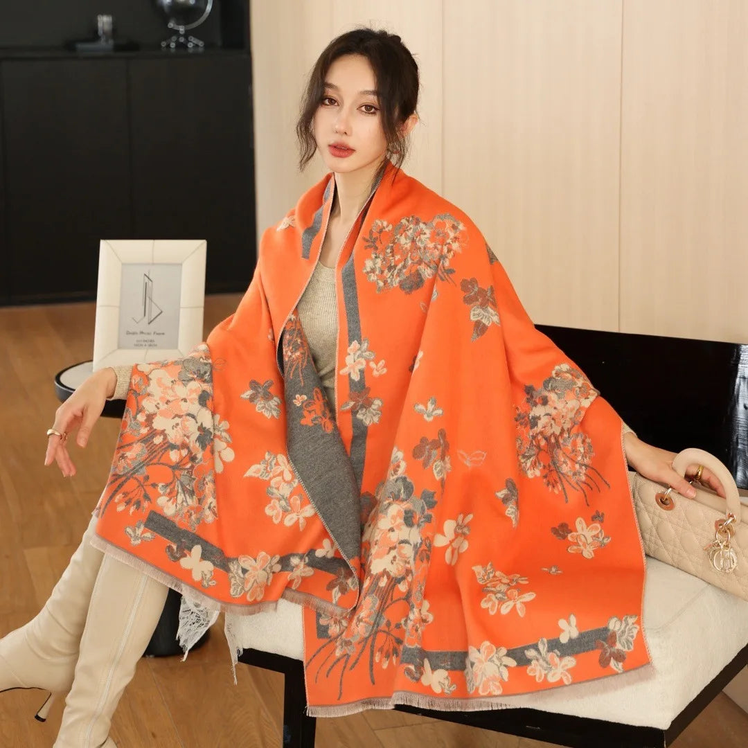 Print Cashmere Scarf Women Thick Warm Winter Blanket Brand Female Luxury Quality Shawl Wrap Bufanda 2025 Poncho Echarpe Pashmina