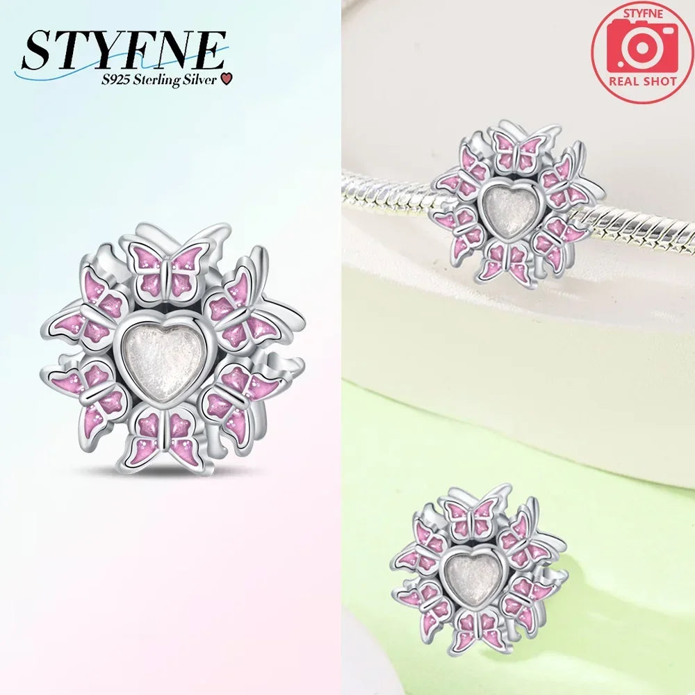 925 Sterling Silver Chameleon Luminous Firefly Butterfly Charms Beads Fit 925 Original Bracelets Fine DIY Jewelry Making