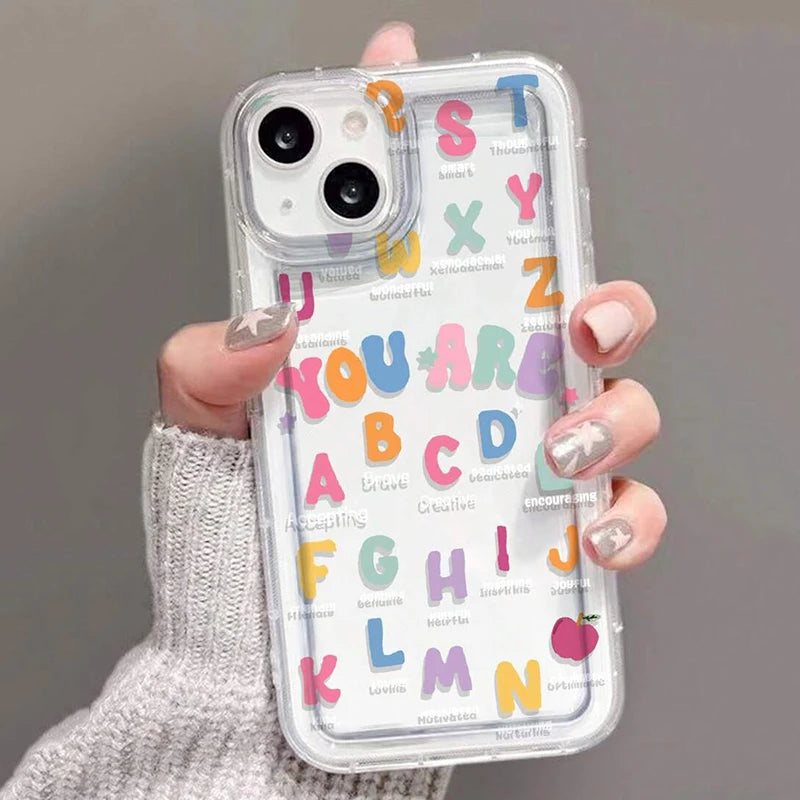 Colorful Slogan Print Clear Phone Case for Xiaomi Mi 14 12T 13T 12 13 11 Lite 5G NE Poco X6 X3 F5 Pro Soft Protection Cover
