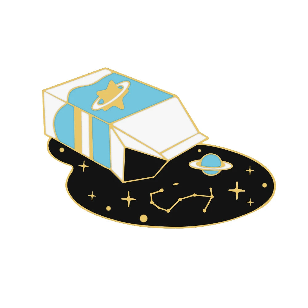 More Blue Starry Sky Enamel Pin Beatiful Drift Bottle Brooches Kid Backpack Decoration Jewelry Space Lover Collection Badge Pin