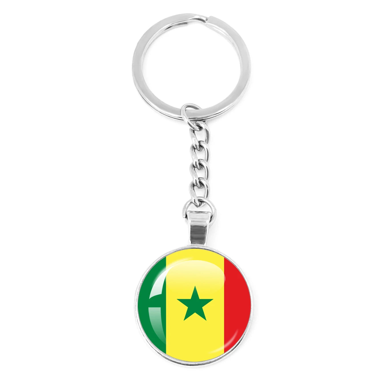 France,Poland,PuertoRico,Montenegro,Yugoslavia,Angola,Philippines,Japan,Senegal Glass Cabochon National Flag Keychain Keyholder