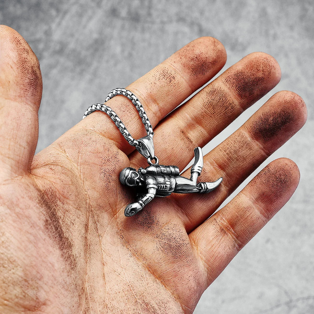 Kreative Taucher Halsketten Edelstahl Männer Trendy Hip Hop Rap Anhänger Kette Party für Freund Männlichen Schmuck Geschenk Dropshipping