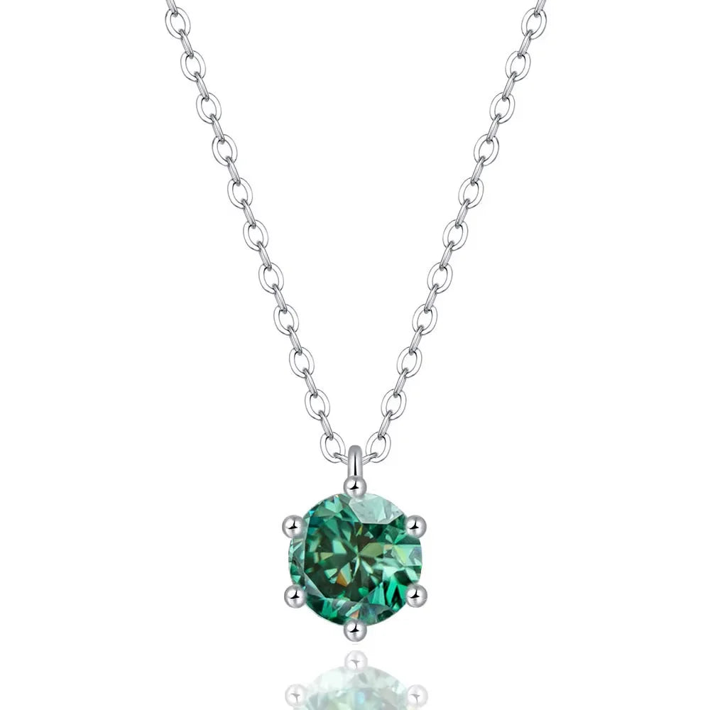 Serenity 1ct 2ct 3ct 5ct D Color Moissanite Pendant Necklace For Women Gift 100% S925 Sterling Silver Plated 18K Neck Chain GRA