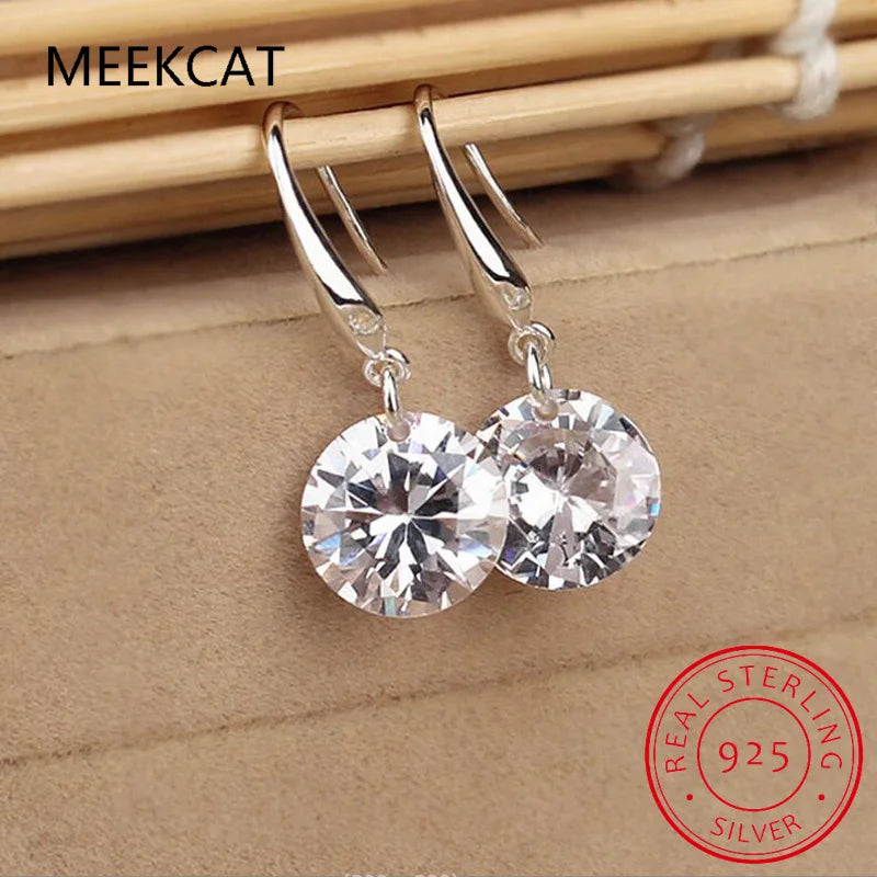 1 Carat Moissanite Earrings Women 925 Sterling Silver Drop Earrings 14k White Gold Plated Copy Diamond Pendant Earrings Jewelry