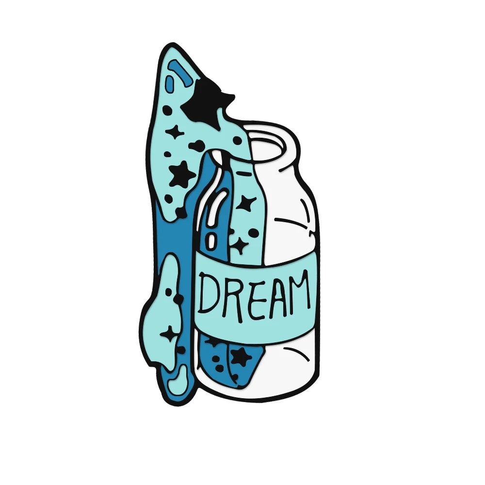 More Blue Starry Sky Enamel Pin Beatiful Drift Bottle Brooches Kid Backpack Decoration Jewelry Space Lover Collection Badge Pin