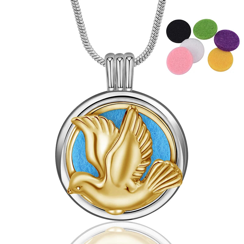 Eudora Copper Perfume Essential Oil Diffuser Necklace Aromatherapy Diffuser Locke Pendants Healing Jewelry Gift